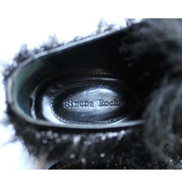 Simone Rocha Tinsel Faux Fur Leather Brogues / Size 38 / Jet Black Runway Chunky - Picture 8 of 11